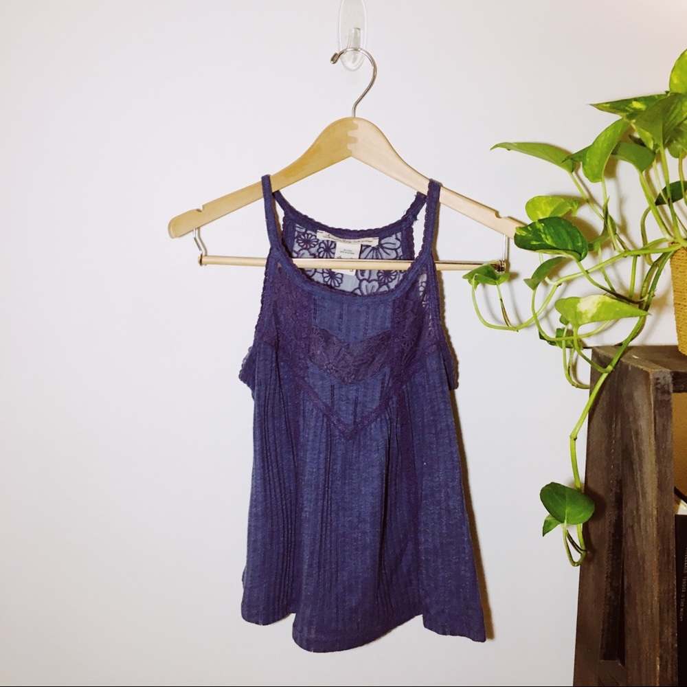 American Rag | Blue Floral High Neck Tank Top